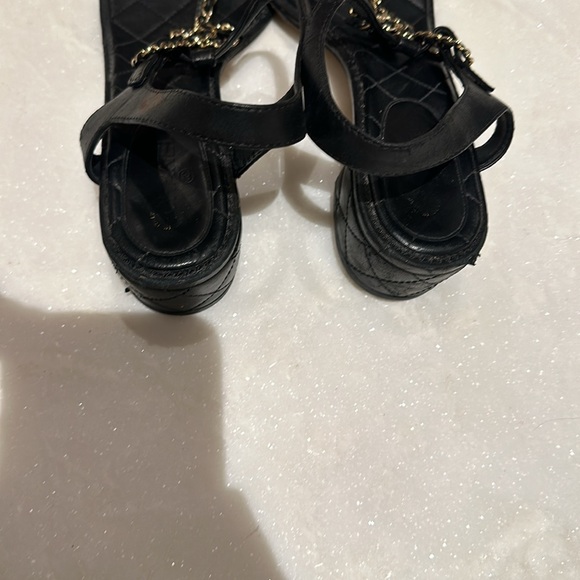 chanel sandals/flip flops with mini heel - Picture 3 of 5